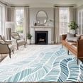 thumbnail image 2 of Area Rug 60×96in, Geometric Stripe Ombre Art Floor Carpet Living Room Rug, Abstract Lines Blue Beige Non-Slip Welcome Mat Indoor Rugs for Bedroom Dining Room, 2 of 9