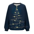 thumbnail image 5 of WXLWZYWL Women's Christmas Sweatshirts 2024 Rhinestone 3D Cute Xmas Tree Tops Trendy Crewneck Pullovers Long Sleeve Shirts, 5 of 6
