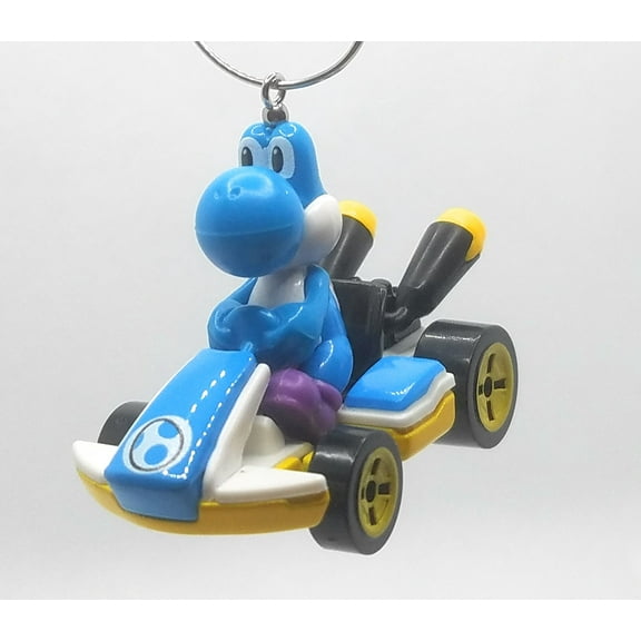 Christmas Ornament for Mario Kart Blue Yoshi Standard Cart Blue White Yellow