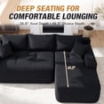 thumbnail image 6 of Lunale L-Shaped Modular Sectional Sofa with Right Chaise, No Assembly Required, Boneless Polyester Cloud Couch for Living Room, Gray, 6 of 10