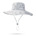 thumbnail image 1 of Sombrero de pescador con sombrilla de poliéster de 62 cm de circunferencia para hombres y mujeres, resistente al desgaste, impermeable, color camuflaje, 1 of 5