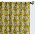 thumbnail image 2 of Vargottam Cotton Curtains for Windows - 3-in-1 Rod Pocket/Back Tab Short Window Drapes - Light Filtering Cotton Panels - Set of 2, 52"x63" - Monochrome Flowers Design (Yellow), 2 of 8