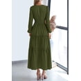 thumbnail image 4 of Vestido PRETTYGARDEN 2025 Maxi Verde Militar Manga Larga Talla L, 4 of 7