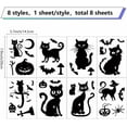 thumbnail image 2 of 8 Sheet Halloween Black Cat Window Decals Decor Self-Adhesive PVC Waterproof Spooky Haunted Bats Web Window Stickers Peel and Stick Wall Sticker for DIY Art Home Living Room Party, 2 of 9
