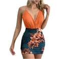 thumbnail image 1 of Conjunto de mono sólido sin mangas con cuello en V de verano Sexy para mujer a la moda + conjunto de falda con estampado Froral Wmkox8yi  bvn3191, 1 of 9
