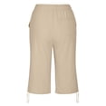 thumbnail image 5 of Weikingp Womens Bermuda Shorts，Shorts For Women Womens Casual Shorts Bermuda Shorts With Pockets Capri Shorts For Women Cotton Linen Shorts Womens Dressy Shorts Brown M, 5 of 9