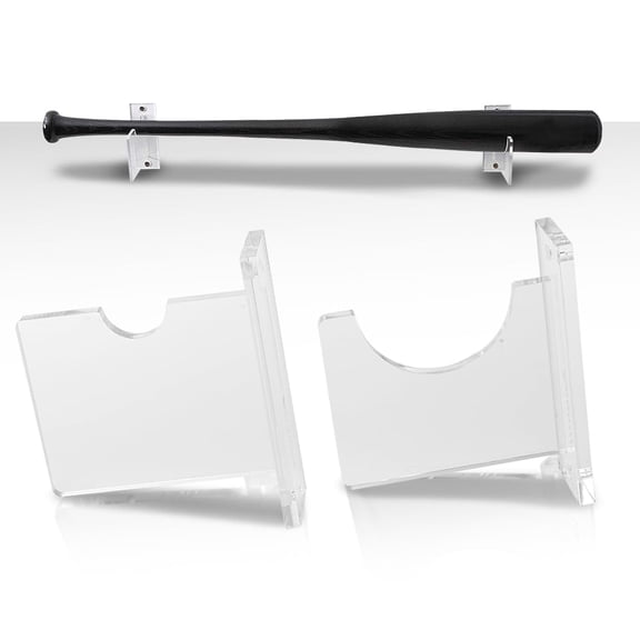 CROSSDESIGN Baseball Bat Wall Mount Hanger Rack, Alternative to Display Case, Clear Acrylic