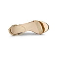 thumbnail image 5 of BLISSFUL STEP Women's Shoes Ankle Strap Open Toe Block Heel Glitter Party Sandals Gold 6, 5 of 9