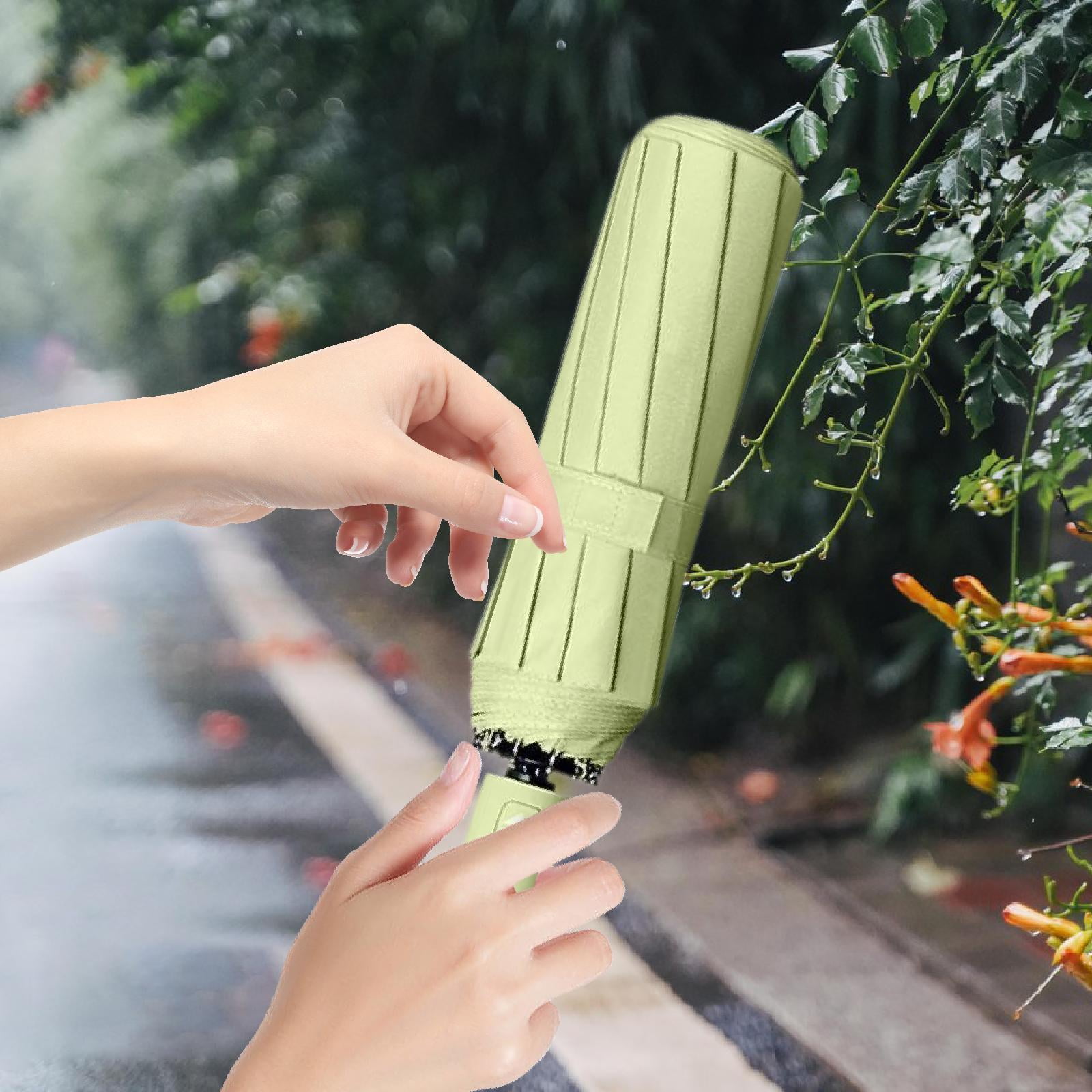 Abbraccia Automatic Umbrella Travel Umbrella Easy Grip Handle Rain Umbrella Sun Protection for Golf Women Men Kids Camping Trip Walking Light Yelllow