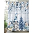 thumbnail image 2 of Blue Gnomes Small Stall Shower Curtain, Waterproof Shower Curtains for Bathroom, Christmas Eucalyptus Xmas Poinsettia Wood Grain Washable Fabric Cloth Bath Curtain for Bathtub with Hooks 36x78 Inches, 2 of 6