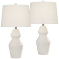 thumbnail image 2 of 360 Lighting Velas 26" High Gourd Modern Coastal Table Lamps Set of 2 White Finish Living Room Bedroom Bedside Nightstand House, 2 of 9