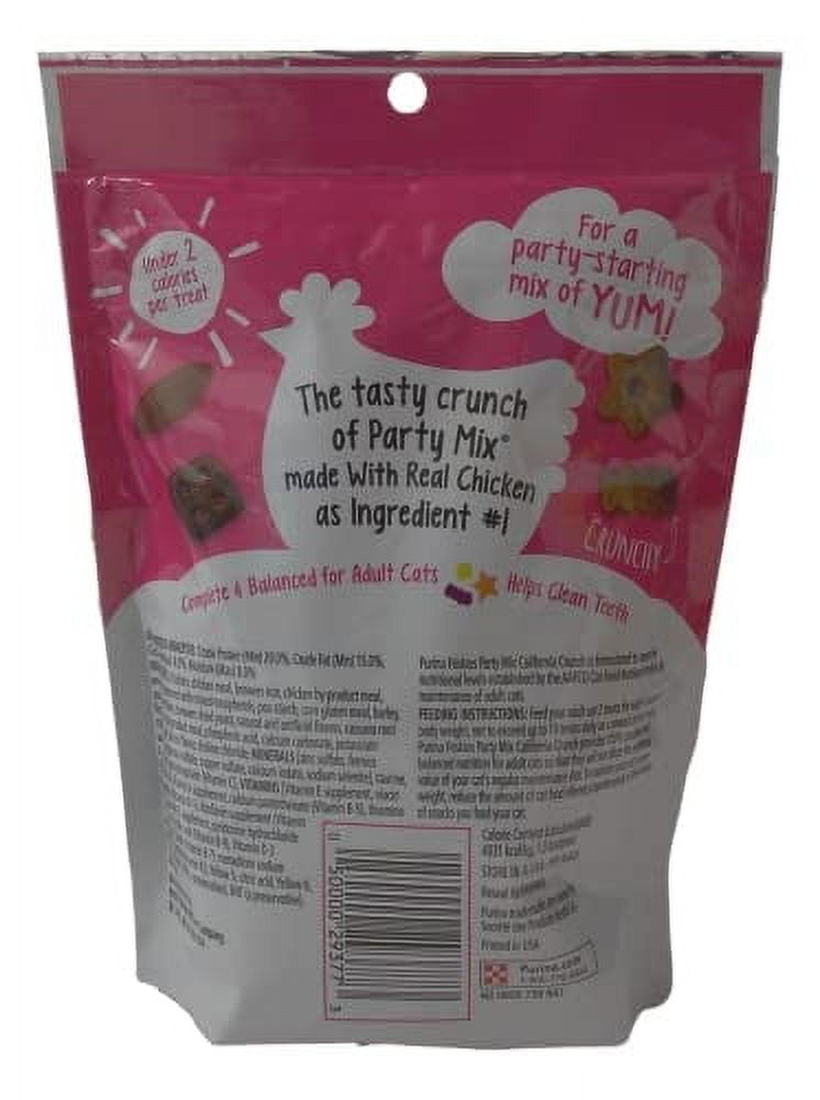 Friskies Party Mix Chicken Lovers Cat Treats Variety 3-Pack | California Crunch, Picnic & Original | 6 oz | MerlinsMart Zine + Catnip Toy