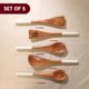 thumbnail image 4 of Juego de cucharas de cocina de madera Folkulture, 5 utensilios, color blanco, 4 of 8