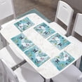 thumbnail image 2 of Placemats Set of 6, Stain Scratch Resistant Heat Resistant Mats Multi-use PVC Weave Table Mats for Dining Room Kitchen Table Home Decoration, Butterfly Blue Marble, 2 of 6