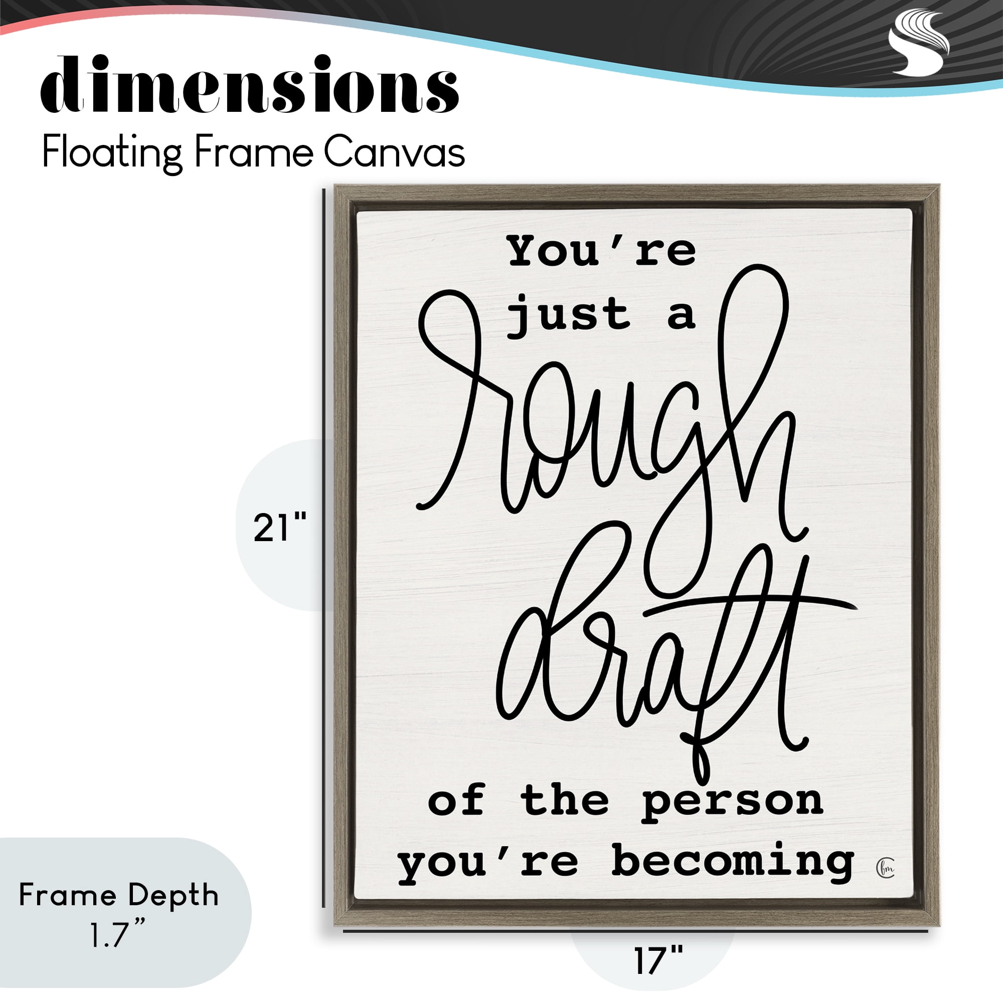 Stupell Industries Rough Draft Of Person Brown Framed Floater Canvas Wall Art, design by Fearfully Made Creations