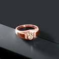 thumbnail image 3 of Gem Stone King 18K Rose Gold Plated Silver Peach Morganite and White Created Sapphire Engagement Ring for Men | 1.06 Cttw | Oval 8X6MM | Gemstone October Birthstone | Size 13, 3 of 6
