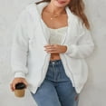 thumbnail image 2 of Womens Full Zip Up Sherpa Hoodie Fuzzy Fleece Jacket Oversized Fluffy Coat with Pockets, 2 of 9