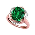 thumbnail image 3 of Star K � Large Oval 12x10mm Simulated Emerald Knot Big Stone Ring, 3 of 9