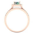 thumbnail image 4 of Clara Pucci 18K Rose Gold Emerald Cut 1Ct Synthetic Blue Moissanite Engagement Ring + Matching Band - Luxury Box Included, 4 of 7