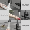 thumbnail image 2 of Kitchen Faucets, Matte Black Kitchen Faucet with Pull-Down Sprayer, Stainless Steel Sink Faucet for Farmhouse, RV, and Bar, Pull Out Kitchen Faucet with Deck Plate and 1/2'' Adapters, 2 of 11