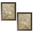 thumbnail image 2 of Gango Home Decor Contemporary White Cherry Blossom I & II Neutral Crop Bird; Two 11x14in Art Prints in Brown Frames, 2 of 6