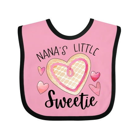 

Inktastic Nana s Little Sweetie with Pink Heart Cookie Boys or Girls Baby Bib