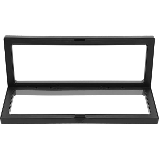 Caja de sombra con marco flotante 3D, vitrina para monedas, vitrina de joyería, 23x9cm (negro)