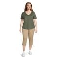 thumbnail image 3 of Just My Size Women's Plus Size Snap Hem Pull-On Crop Pant, 3 of 6