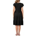 thumbnail image 3 of INSPIRE CHIC Women's Ruffle Sleeve V Neck Summer Sundress Tiered Midi Dress L Black, 3 of 6