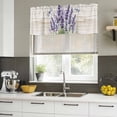thumbnail image 5 of 2 Pack Valances for Windows, Purple Lavender Window Valances for Living Room/Bedroom/Bathroom, Summer Watercolor Dragonfly Wooden Grain Light Filtering Kitchen Curtain Valance 60"W x18" L, 5 of 9