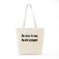thumbnail image 6 of CafePress - BE NICE TO ME MY WIFE IS PREGNANT Tote Bag - Unisex Canvas Tote Bag, Beige, 1-Piece, 6 of 7