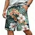 thumbnail image 2 of Mens Swim Trunks Men's New Loose Mesh Beach Printed Casual Drawstring Shorts Breathable Resort Print Crop Pants with Elastic Waist Summer Swim Trunks for Vacation Spring Army Green L, 2 of 5