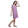thumbnail image 4 of Moomaya Chemise de Nuit à Manches Courtes Imprimée pour Femmes Col Rond en Coton, 4 of 5