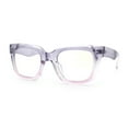thumbnail image 5 of Womens Hipster Thick Plastic Horn Rim Blue Light Filtering Computer Glasses Lavender Pink, 5 of 8