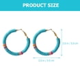 thumbnail image 2 of 6 Pairs Polymer Clay Beaded Hoops Earrings Vinyl Disc Beads Open Circle Earring Studs, 2 of 9