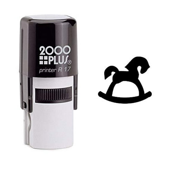 StampExpression - Toy Rocking Horse Self Inking Rubber Stamp - Black Ink (W-6855)