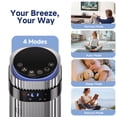 thumbnail image 3 of SHOUFTW Quiet Bladeless Tower Fan for Bedroom, 28dB Silent Cooling Fan with 12H Timer, 64° Oscillating, Smart Auto Mode for Home Office, Gray, 3 of 8