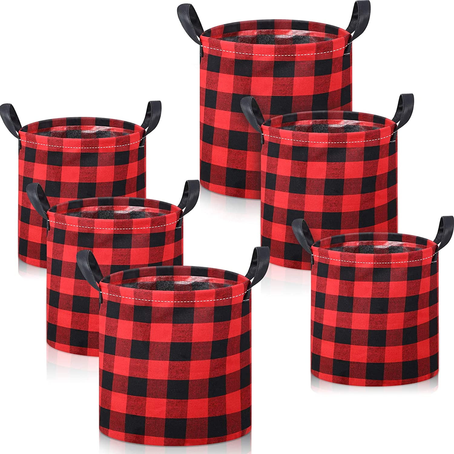 6 Pieces Buffalo Check Plaid Storage Basket | Walmart Canada