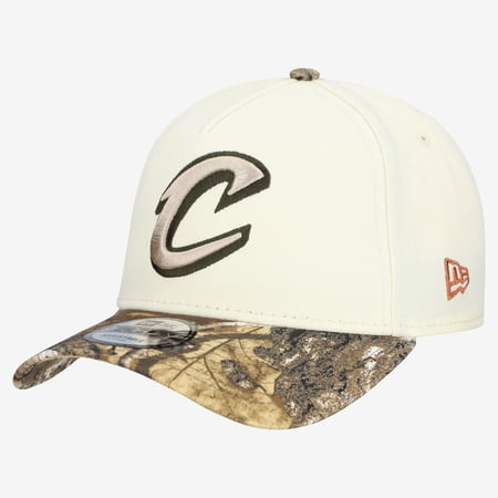 Men's New Era Cream Cleveland Cavaliers Realtree Chrome Two-Tone 9FORTY A-Frame Adjustable Hat