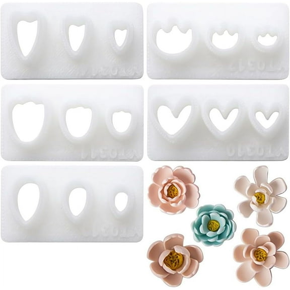 5 Shapes Flower Petal Polymer Clay Cutters Basic Clay Cutter