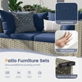 thumbnail image 7 of UDPATIO 7 Pieces Outdoor Patio Furniture Set with 44" Fire Pit Table, Outdoor Wicker Patio Conversation Set with Cushions for Backyard, Porch, Garden(Navy Blue), 7 of 7
