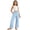 Light Blue, variant on Gunia Girl Wide Leg Pants Casual Soft Stretch Comfy Everyday Playwear Trousers With Elastic Waist Toddler Kids Pants 4-14 Years