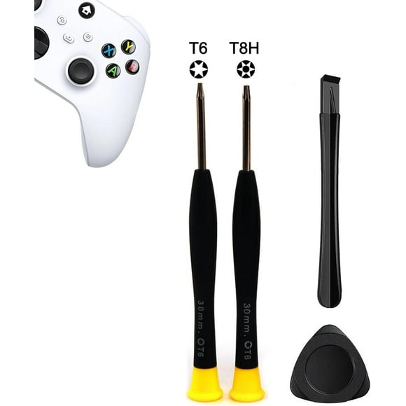 TRAHOO-Cleaning Repair Tool Kit for Xbox One, Elite 1, Elite 2, 360, One S, Series S/X Controller with Paddles, Torx Security Screwdriver Set T6 T8H, Plastic Safe Pry Bar, Triangle Paddle, Spare Part