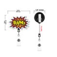 thumbnail image 3 of WIRESTER Set 2pcs Design Acrylic Key Card Holder Belt Clip Reel Id Badge Retractable - Bam! & Pow!, 3 of 6