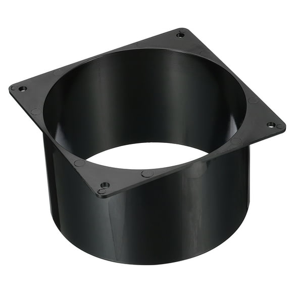 Unique Bargains 5' Duct Connector Flange Dryer Vent Wall Plate Square to Round Straight Ducting Plate Black