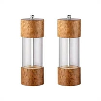 MOQIN Wooden Salt and Pepper Grinder Set:Pepper Grinder Manual,Wooden Shakers with Adjustable Ceramic Core-Salt Grinder and Pepper Mill -8.5"/6.5"-Pack of 2