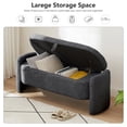 thumbnail image 5 of Lecut Storage Bench for Bedroom Sherpa Upholstery Oval Ottoman Bench for Living Room Modern End of Bed Storage Bench with Large Storage Space 47“ Entryway Storage Bench Dark Grey, 5 of 9
