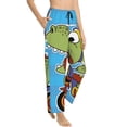 thumbnail image 2 of Disketp Funny Dinosaurs Pursue A Meat Print Women'S Comfy Pajama Pants Casual Drawstring Palazzo Lounge Wide Leg Pants, 2 of 9