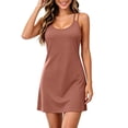 thumbnail image 6 of Kukoosong Women's Sleeveless Spaghetti Strap Tank Dress, Scoop Neck Mini Casual Loose Flowy A-Line Slip Dress, Soft Stretchy Summer Nightgown for Home Use, 6 of 7