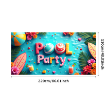 LUUFILx Pool Party Photography Props Backdrop Beach Summer Outdoor Event Decorations Background Tropical Theme Party Supplies Banner